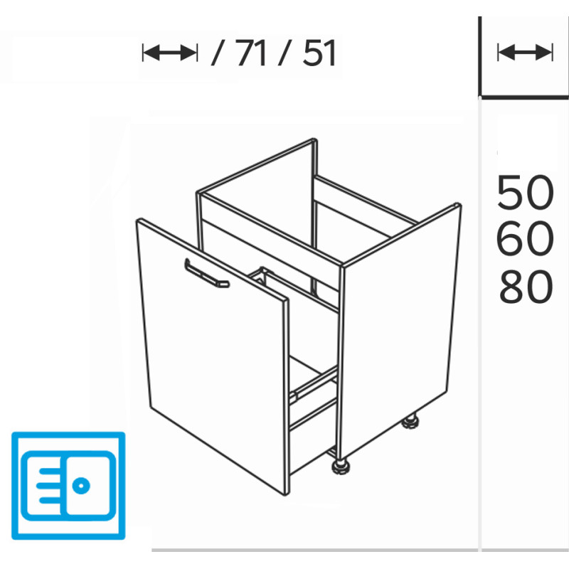 Estéreo modulo fregadero 1PE