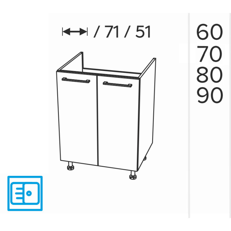 Estereo modulo fregadero 2P